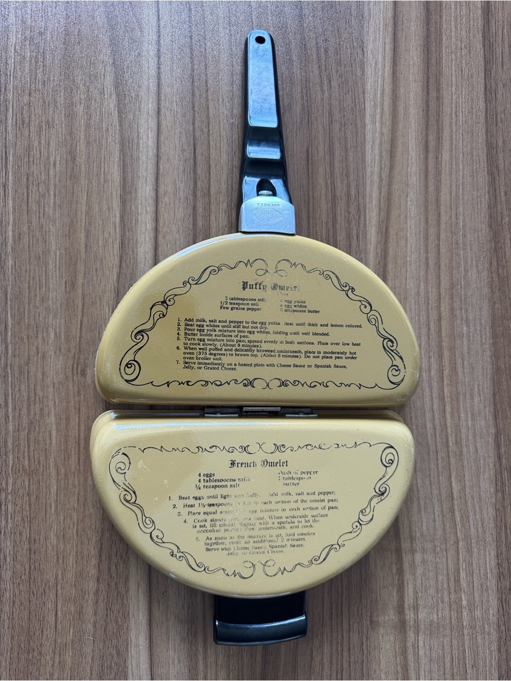 Vintage Mirro Yellow Double Omelette Pan Recipe Print Retro Cottage